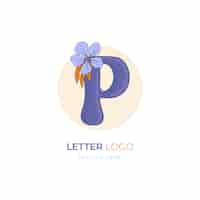 Free vector hand drawn p logo template