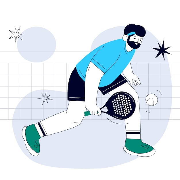 Hand drawn padel illustration