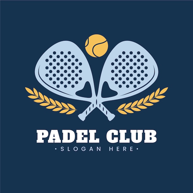 Free vector hand drawn padel logo template