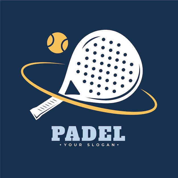 Free Vector hand drawn padel logo template