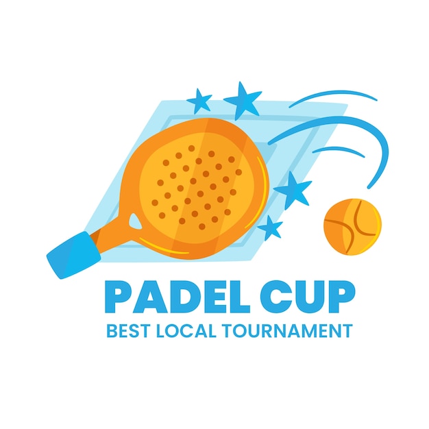 Hand drawn padel logo