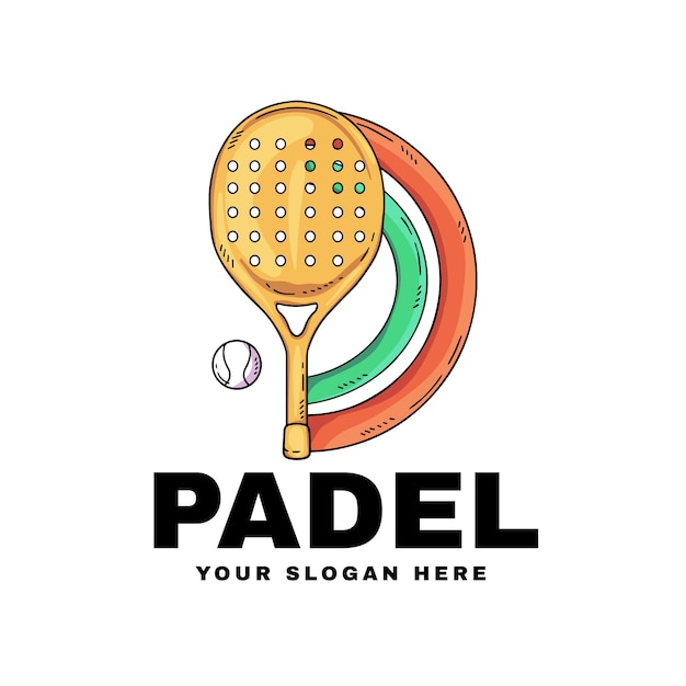 Hand drawn padel logo