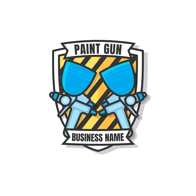 Free Vector hand drawn paint gun logo template