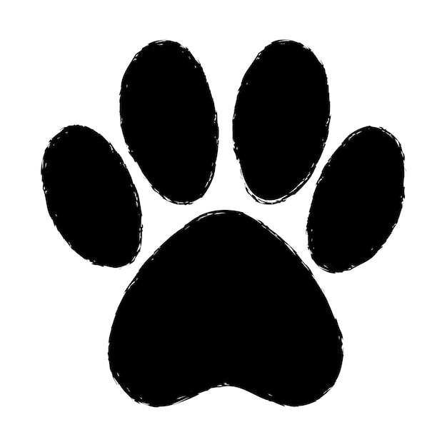 Free vector hand drawn paint paw print