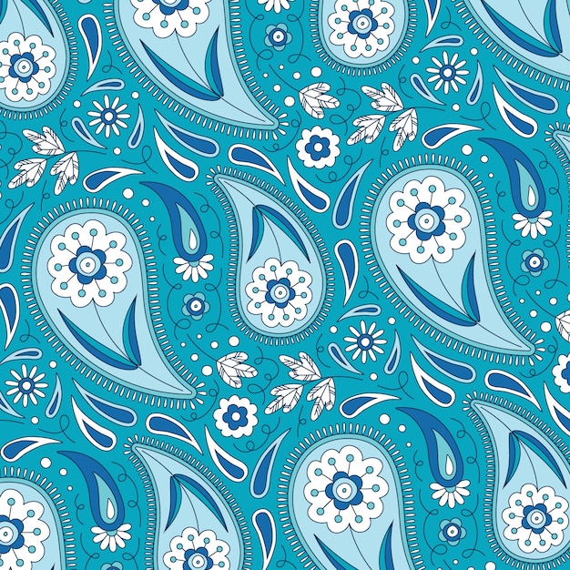 Hand drawn paisley pattern illustration