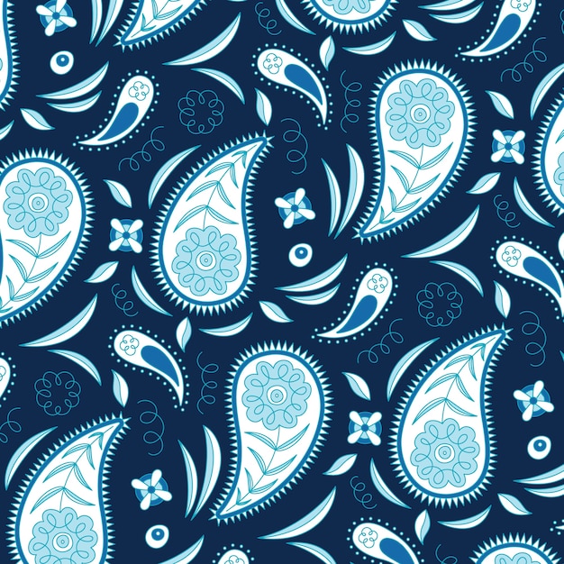 Hand drawn paisley pattern illustration