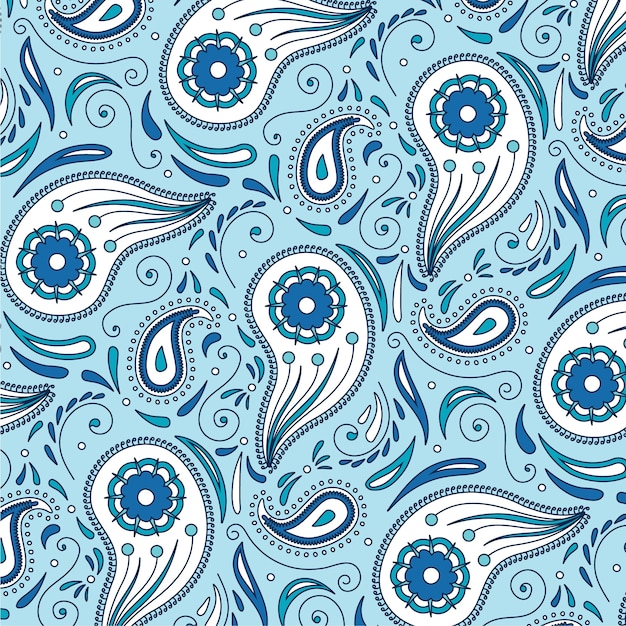 Hand drawn paisley pattern illustration