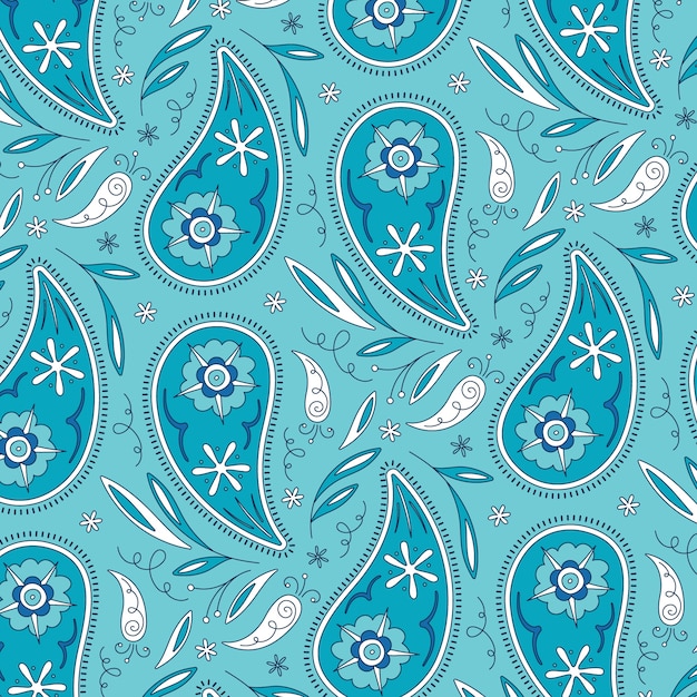 Hand drawn paisley pattern illustration