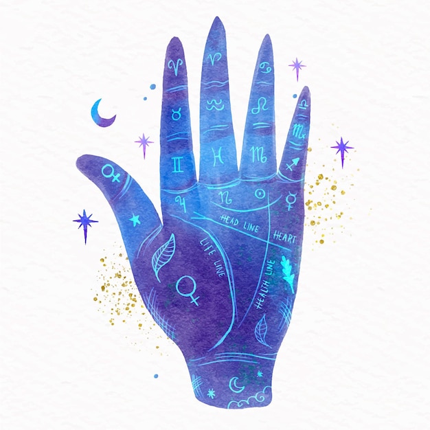 Free Vector hand drawn palmistry concept illustrated