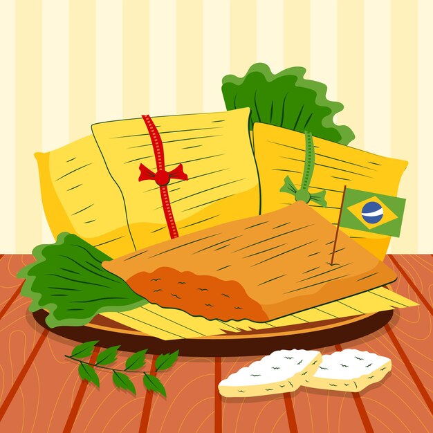 Hand drawn pamonha  food illustration