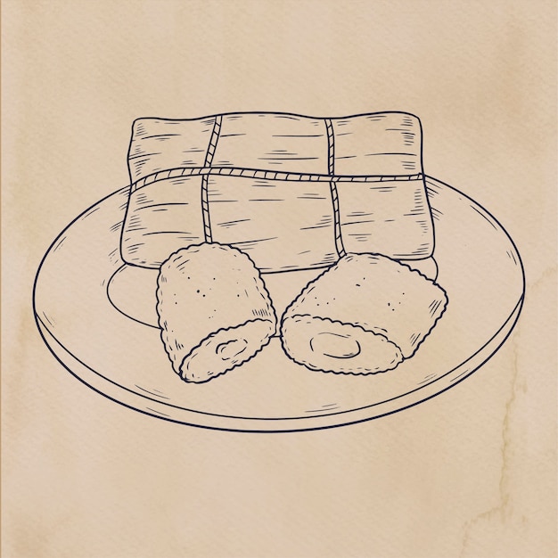 Hand drawn pamonha  food illustration