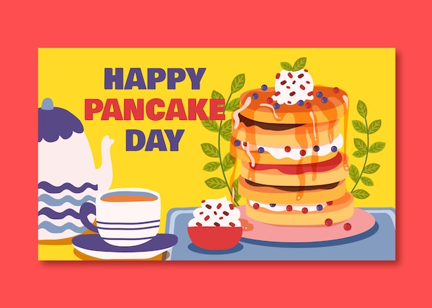 Free Vector hand drawn pancake day horizontal banner