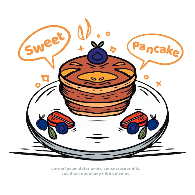 Free Vector hand drawn pancake day illustration