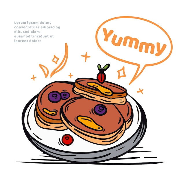 Hand drawn pancake day illustration