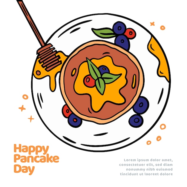 Free vector hand drawn pancake day illustration