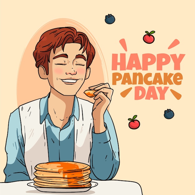 Hand drawn pancake day illustration