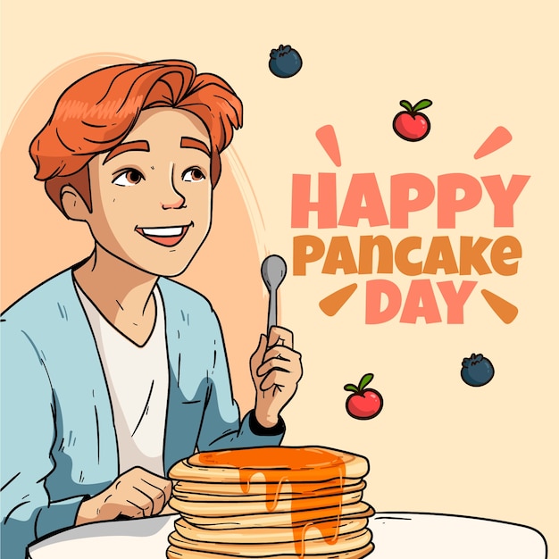 Free Vector hand drawn pancake day illustration