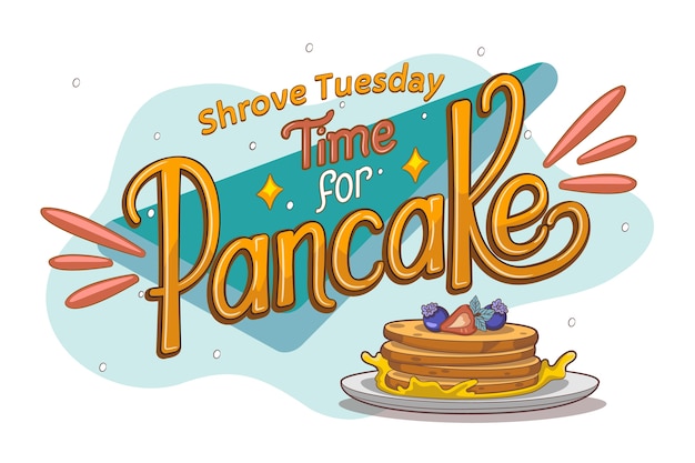 Free Vector hand drawn pancake day lettering