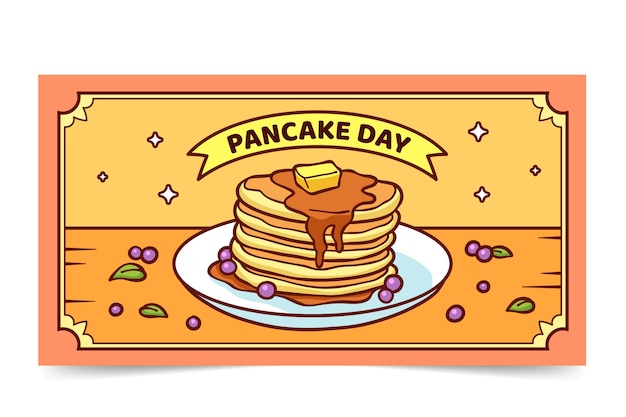 Free Vector hand drawn pancake day social media post template