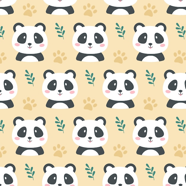 Free Vector hand drawn panda pattern design