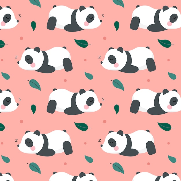 Free Vector hand drawn panda pattern design