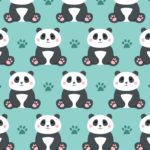 Free Vector hand drawn panda pattern design