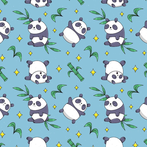 Free Vector hand drawn panda pattern design