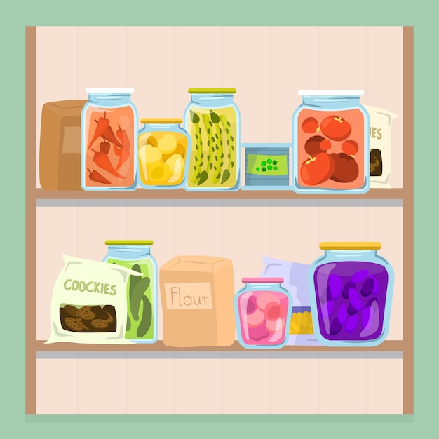 Free Vector hand drawn pantry food