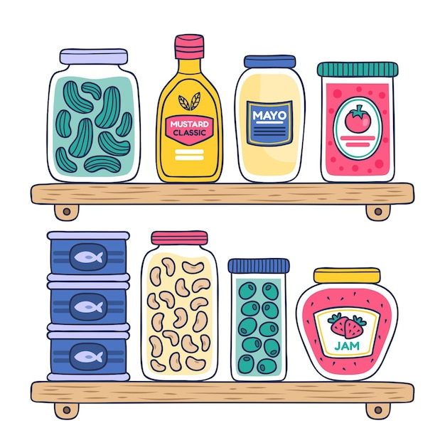 Free Vector hand drawn pantry