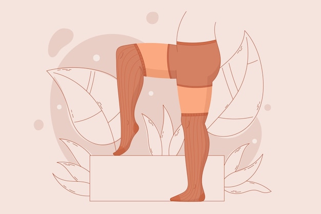 Hand drawn pantyhose tights illustration