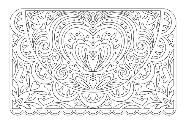 Hand drawn papel picado coloring page illustration