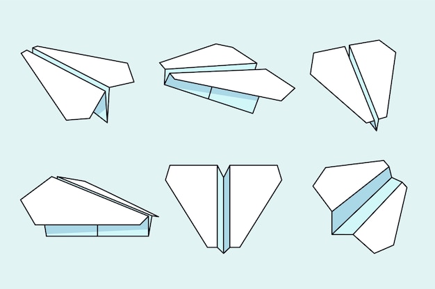 Free Vector hand drawn paper airplane drawing illustration