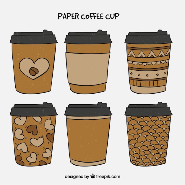 Free Vector hand drawn paper coffee cup 