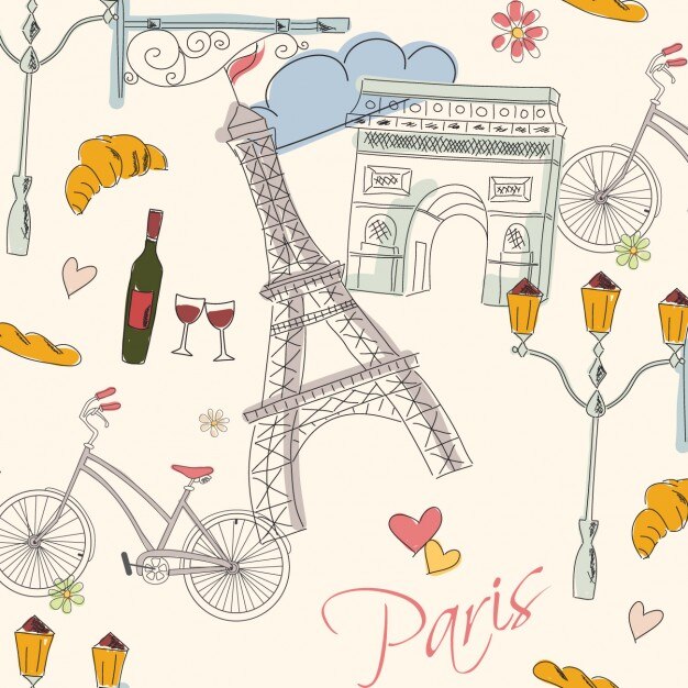 Hand drawn paris elements