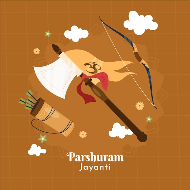 Free Vector hand drawn parshuram jayanti illustration