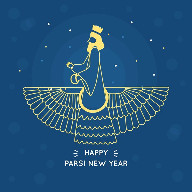 Hand drawn parsi new year illustration