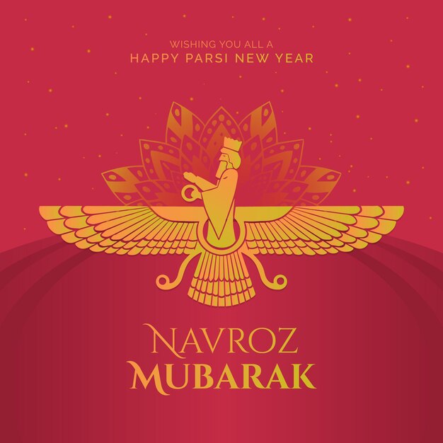 Hand drawn parsi new year illustration