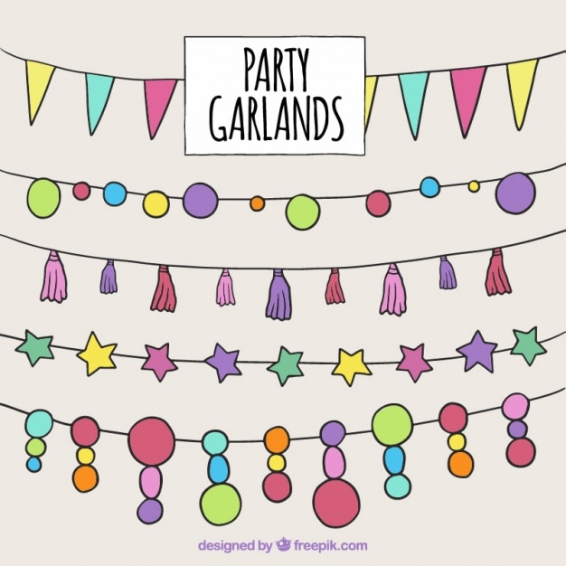 Free Vector hand drawn party garland collection 