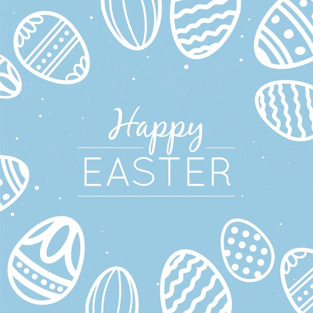 Free vector hand drawn pastel monochrome easter illustration