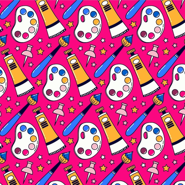 Free Vector hand drawn pattern design for back to school season