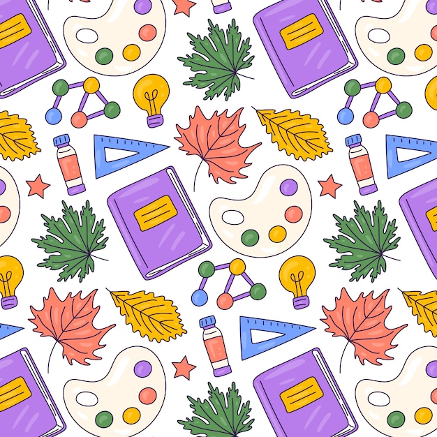 Hand drawn pattern design for back to school season