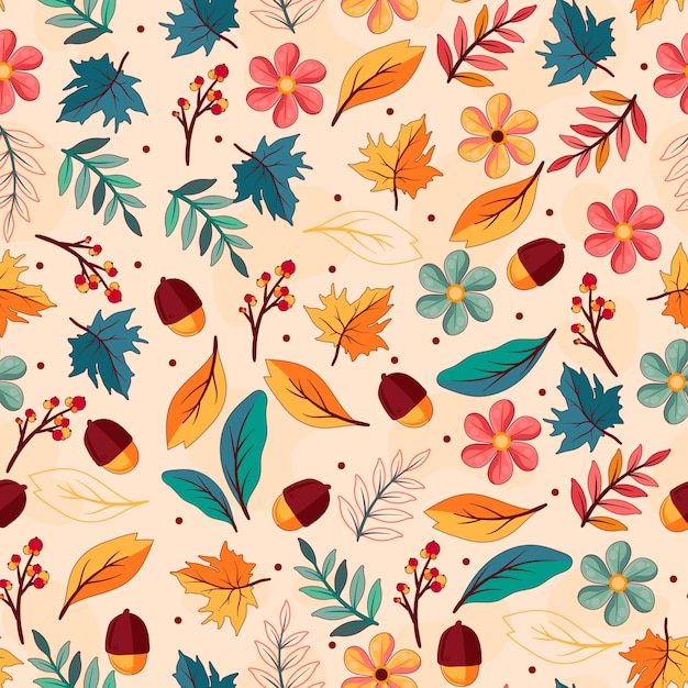 Free vector hand drawn pattern design for fall season