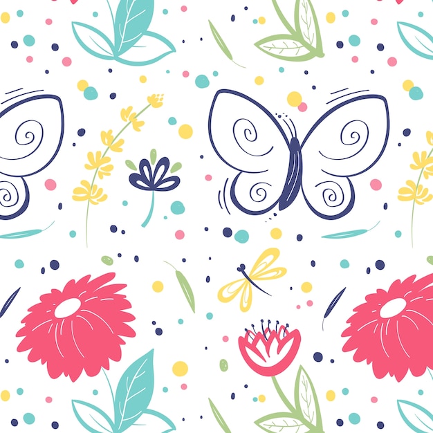 Free Vector hand drawn pattern design for spring celebration