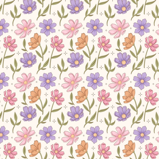 Hand drawn pattern design for springtime season