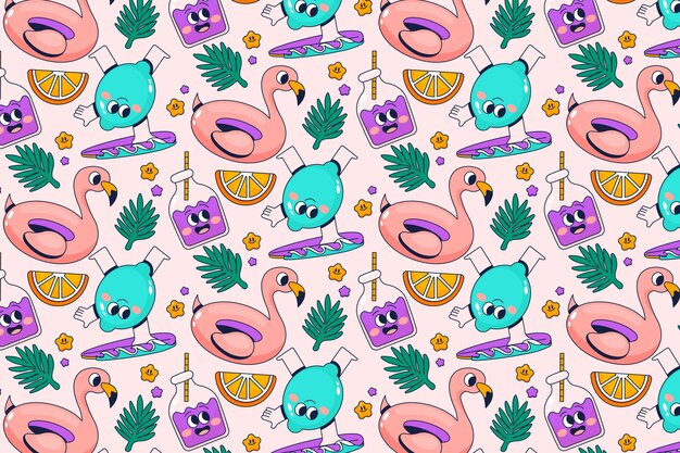 Hand drawn pattern design for summer season