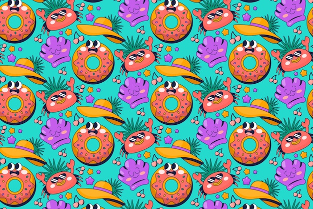 Hand drawn pattern design for summer season