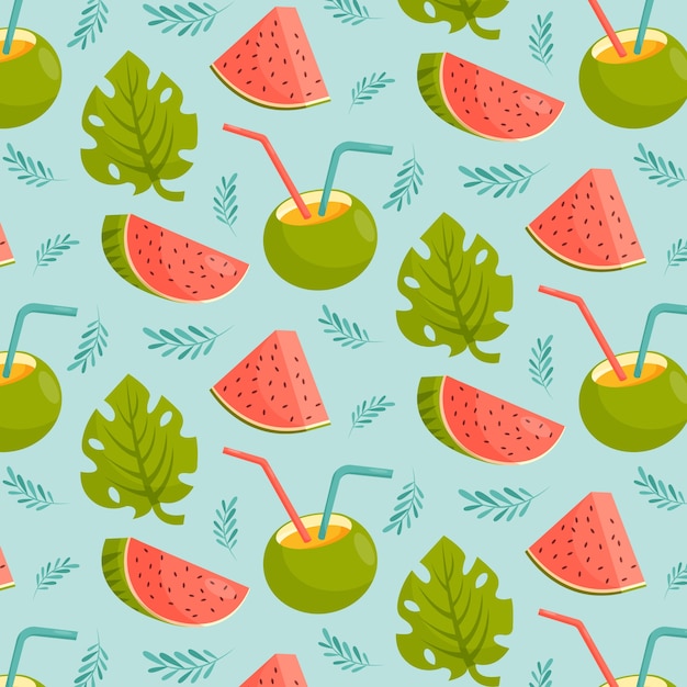 Free Vector hand drawn pattern design for summer season