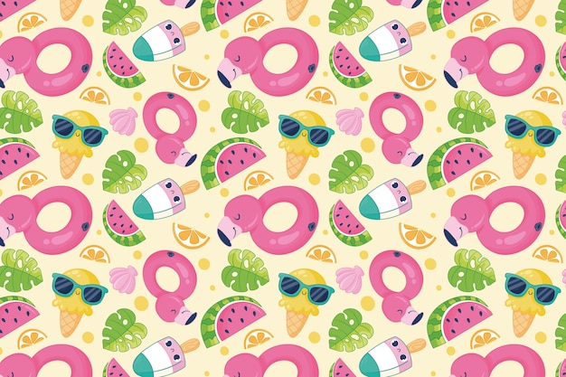 Hand drawn pattern design for summertime