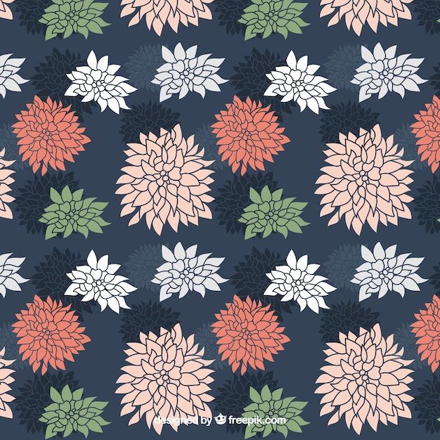 Free Vector hand-drawn pattern of fantastic flowers