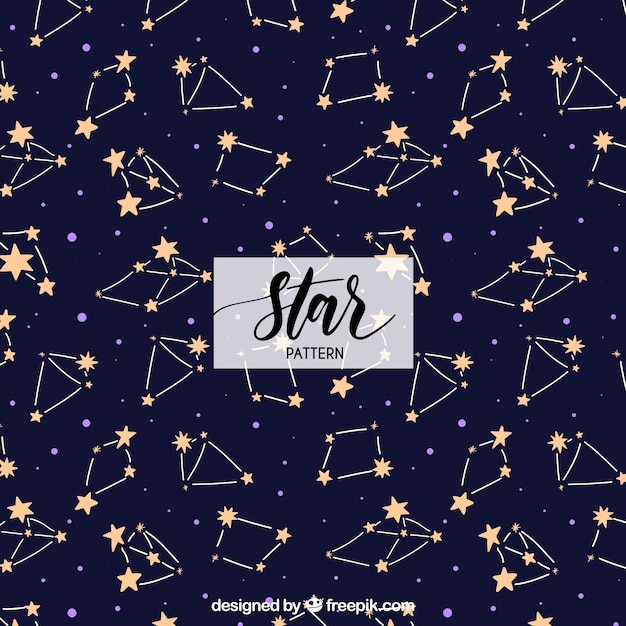 Hand drawn pattern with stars